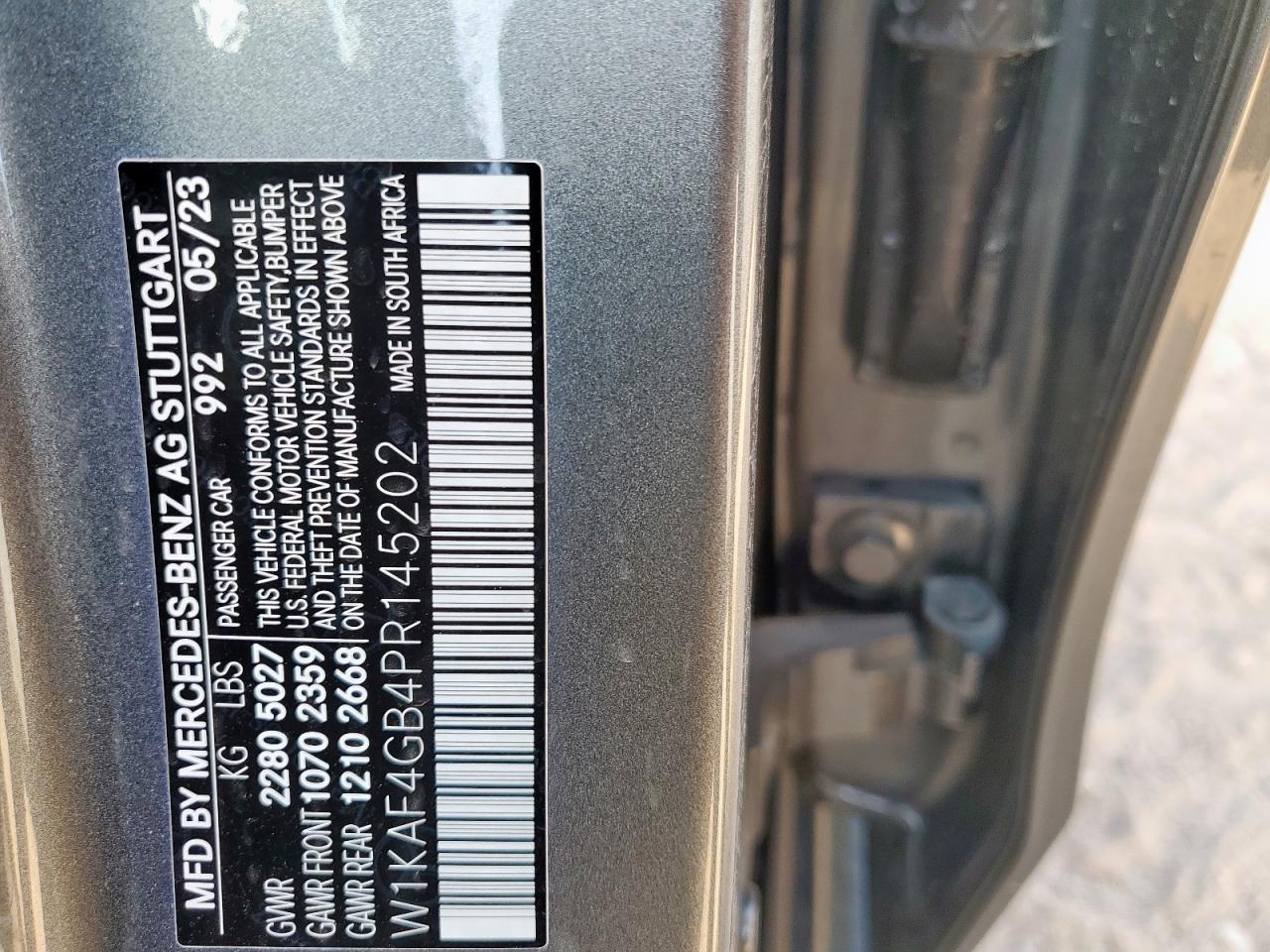 2023 Mercedes-Benz C 300 VIN: W1KAF4GB4PR145202 Lot: 81398035