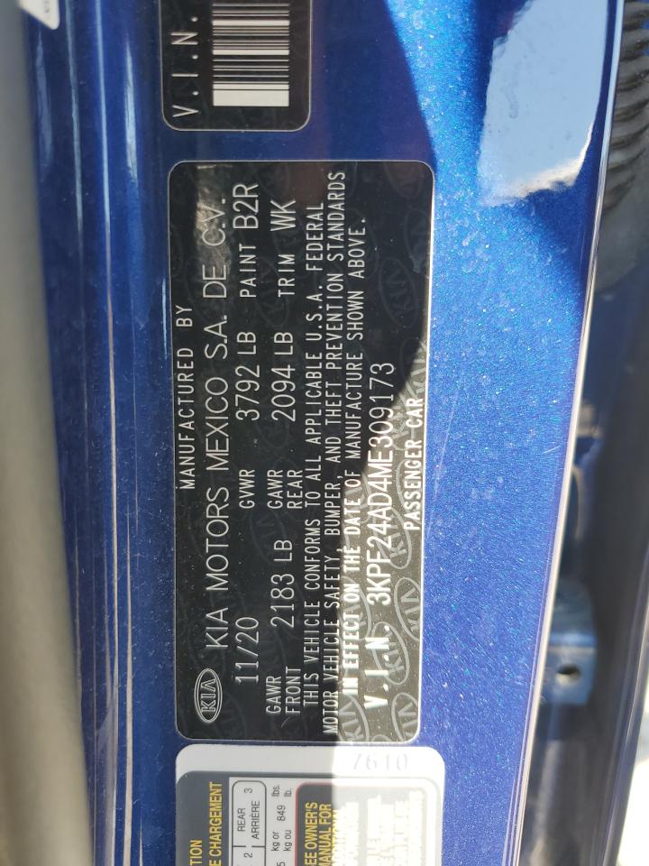 2021 Kia Forte Fe VIN: 3KPF24AD4ME309173 Lot: 80697445