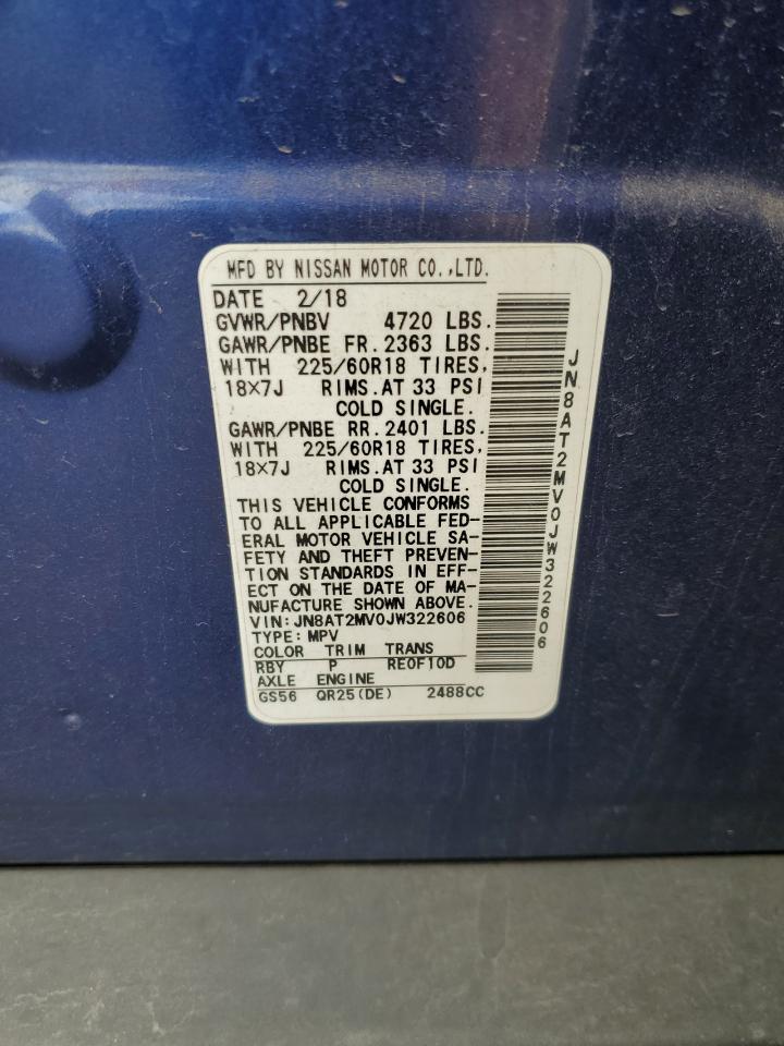 2018 Nissan Rogue S VIN: JN8AT2MV0JW322606 Lot: 84261105