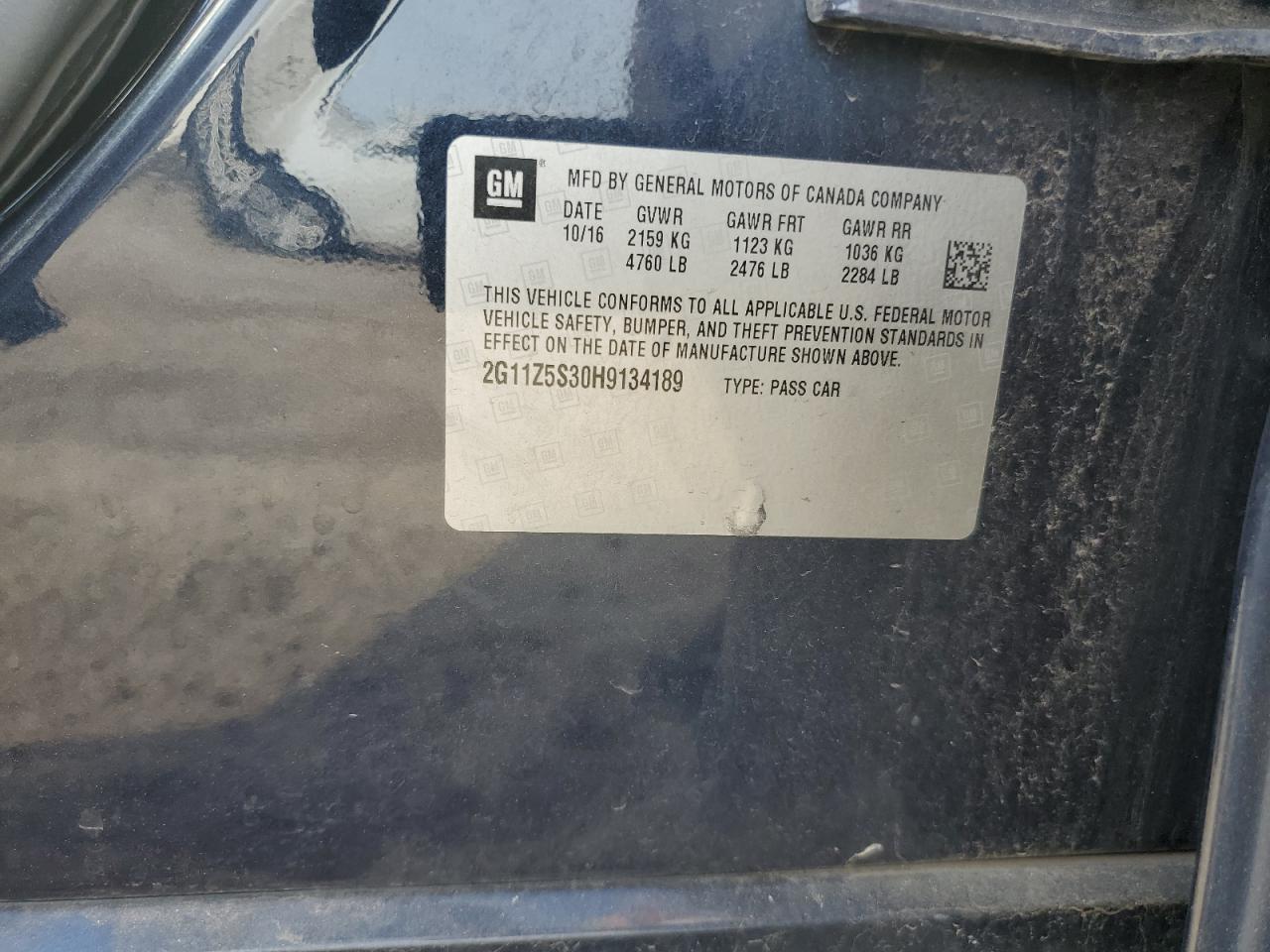 2017 Chevrolet Impala Ls VIN: 2G11Z5S30H9134189 Lot: 84710245