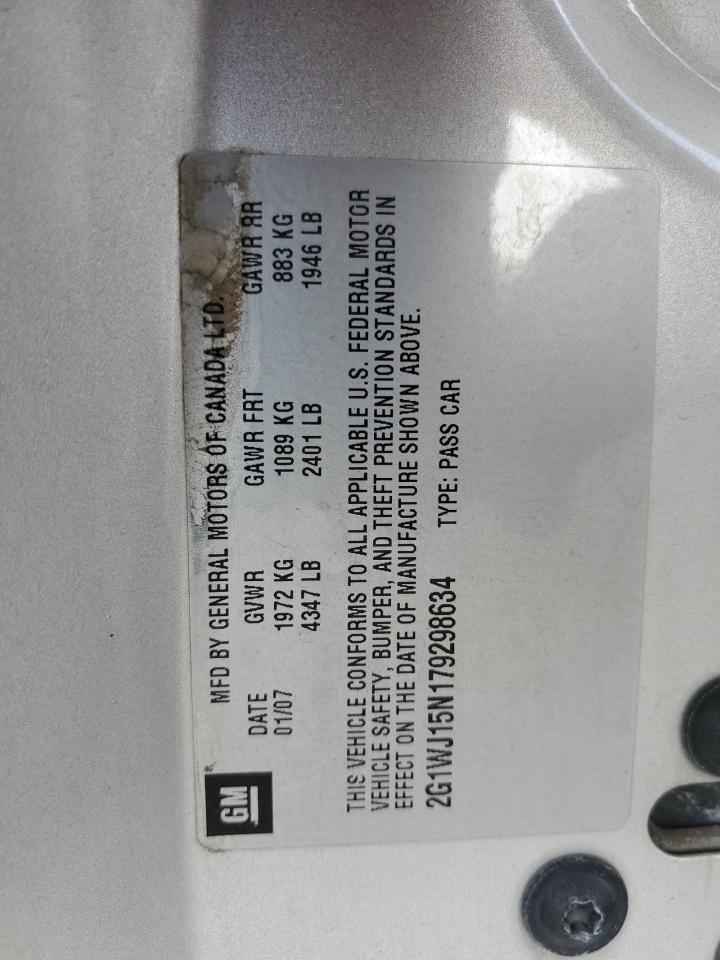 2007 Chevrolet Monte Carlo Ls VIN: 2G1WJ15N179298634 Lot: 84707405