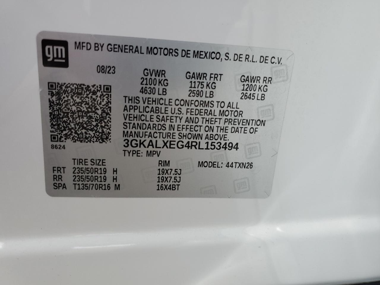 2024 GMC Terrain Denali VIN: 3GKALXEG4RL153494 Lot: 80445115