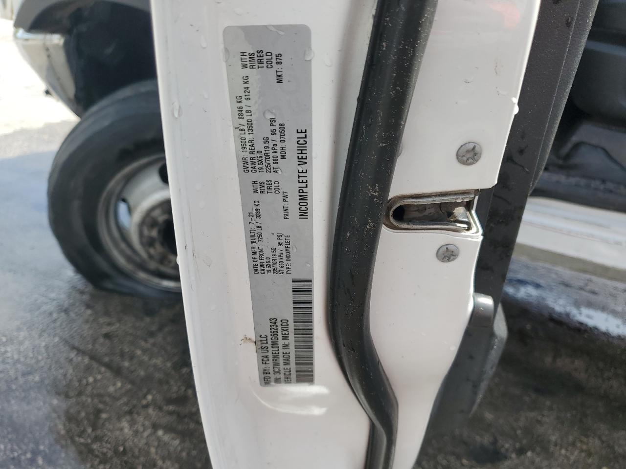 2021 Ram 5500 VIN: 3C7WRNEL0MG662343 Lot: 71446615