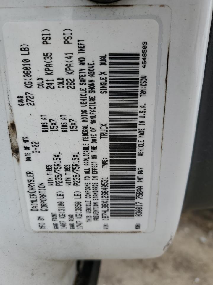 2002 Dodge Dakota Quad Sport VIN: 1B7HL38X12S640531 Lot: 81258775