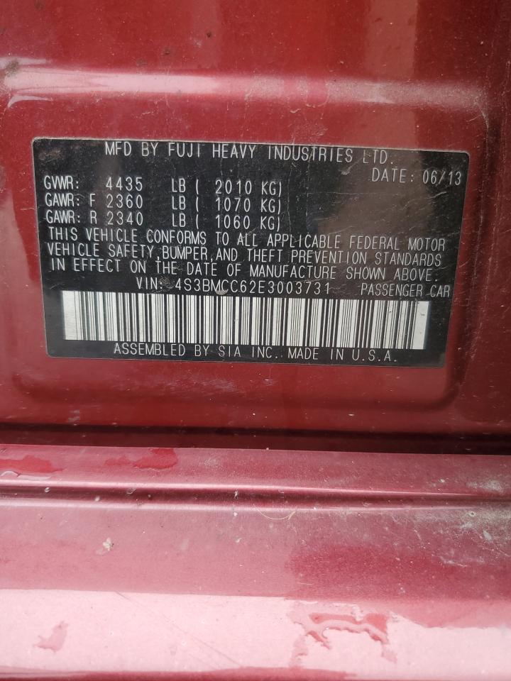 2014 Subaru Legacy 2.5I Premium VIN: 4S3BMCC62E3003731 Lot: 81656975
