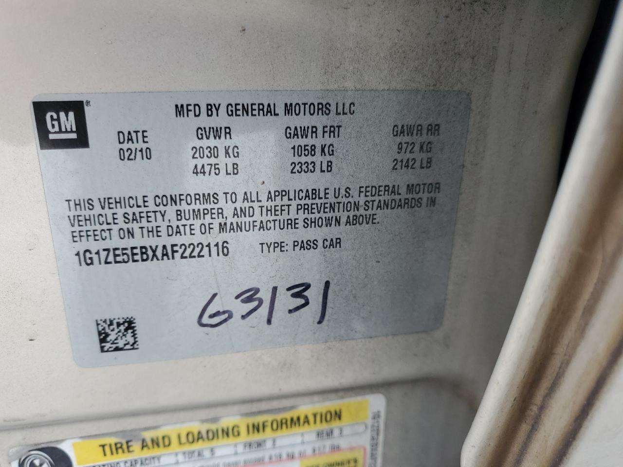 2010 Chevrolet Malibu Ltz VIN: 1G1ZE5EBXAF222116 Lot: 80787415