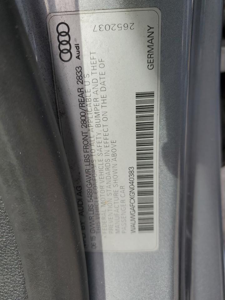 2016 Audi A7 Premium Plus VIN: WAUWGAFCXGN040383 Lot: 71446005