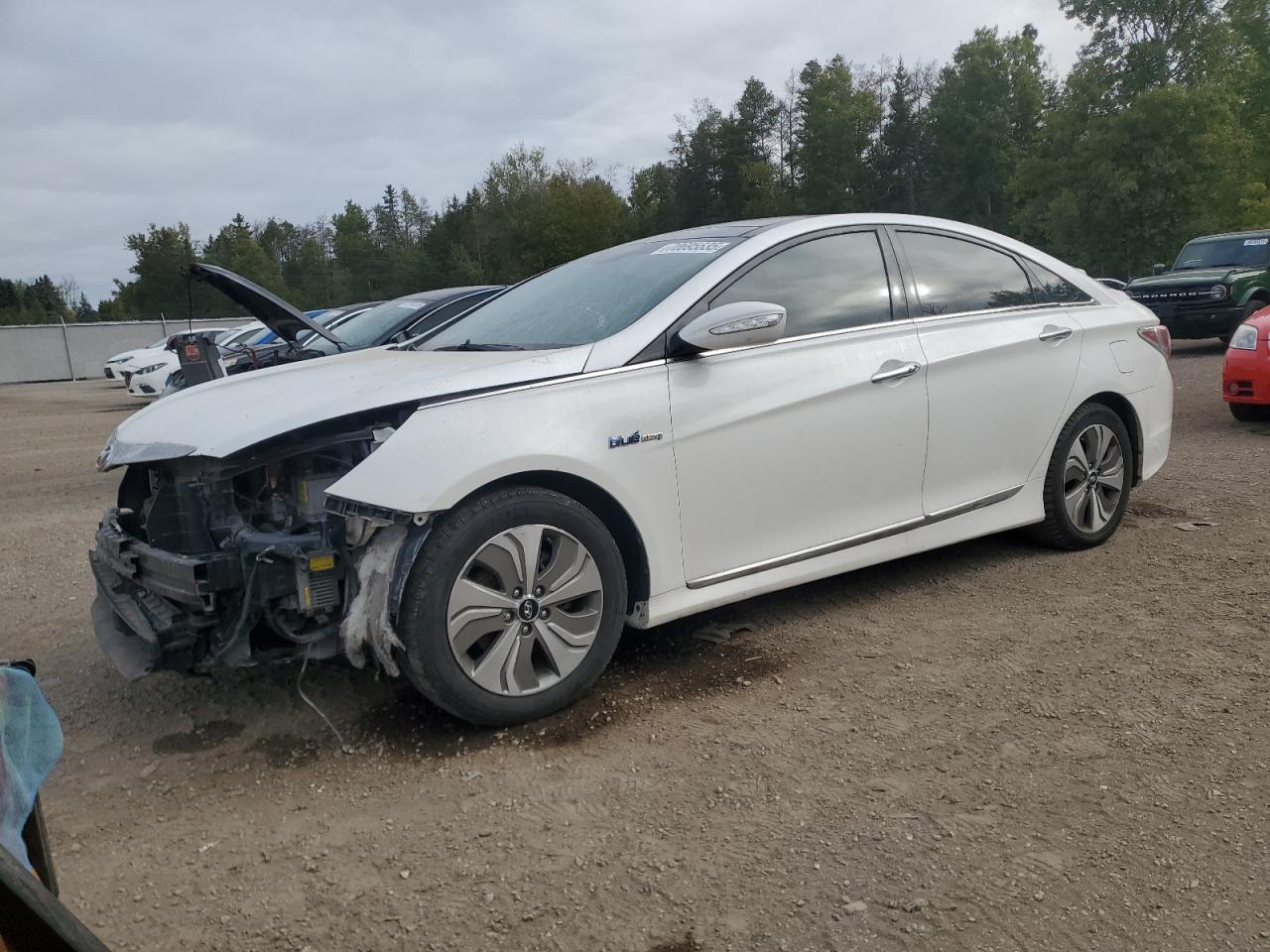 2013 Hyundai Sonata Hybrid white sedan hybrid KMHEC4A47DA101022 photo #1