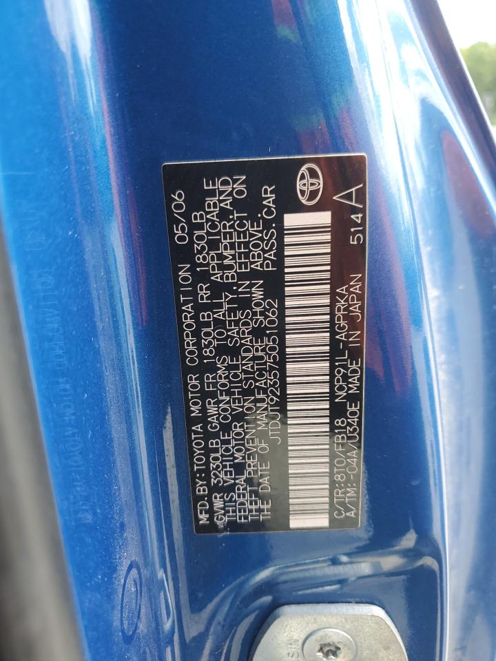 2007 Toyota Yaris VIN: JTDJT923575051062 Lot: 71165955