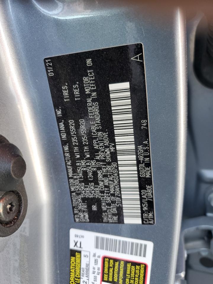 2021 Toyota Highlander Platinum VIN: 5TDFZRAH7MS049790 Lot: 81331725