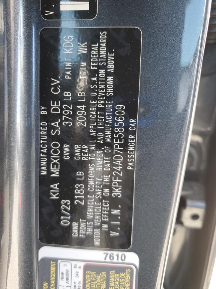 2023 Kia Forte Lx VIN: 3KPF24AD7PE585609 Lot: 84267365