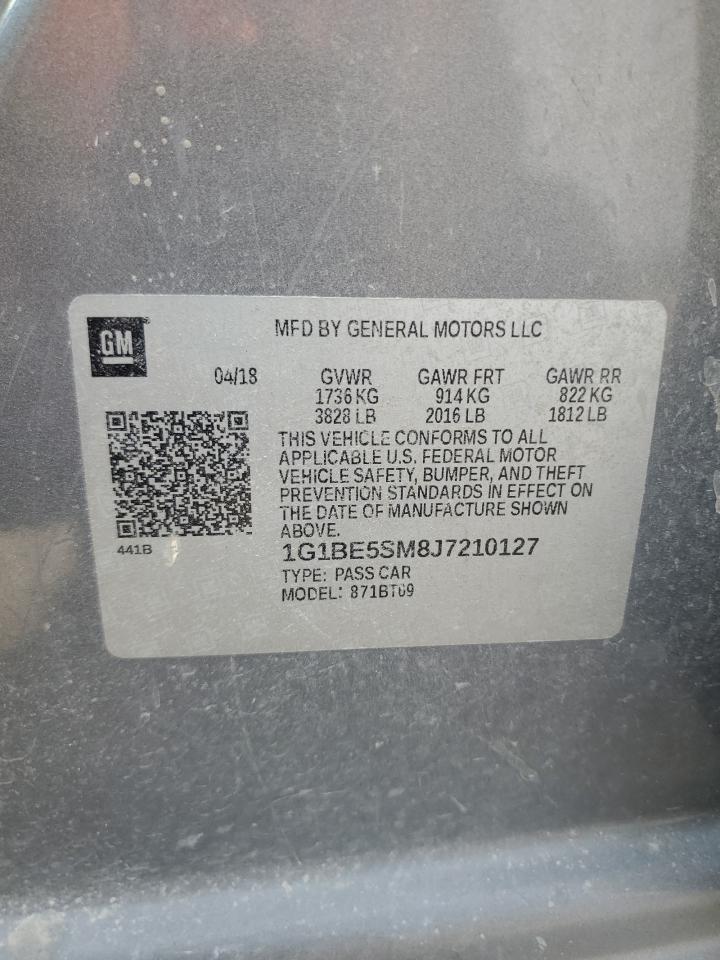 2018 Chevrolet Cruze Lt VIN: 1G1BE5SM8J7210127 Lot: 80877495