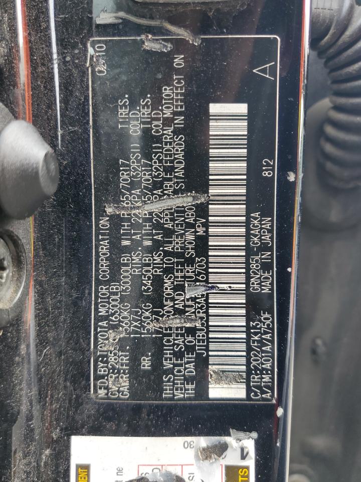 2010 Toyota 4Runner Sr5 VIN: JTEBU5JR3A5016703 Lot: 84548085