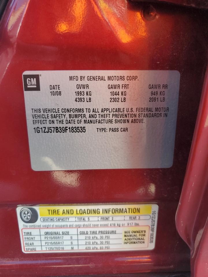 2009 Chevrolet Malibu 2Lt VIN: 1G1ZJ57B39F183535 Lot: 71184455