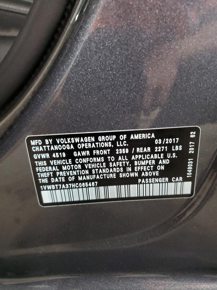 2017 Volkswagen Passat Se VIN: 1VWBT7A37HC065467 Lot: 81710715