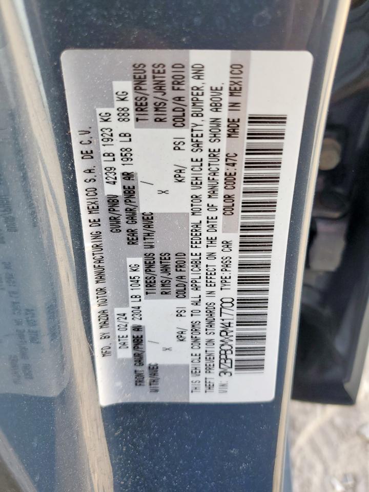2024 Mazda 3 Preferred VIN: 3MZBPBCMXRM417700 Lot: 81881145