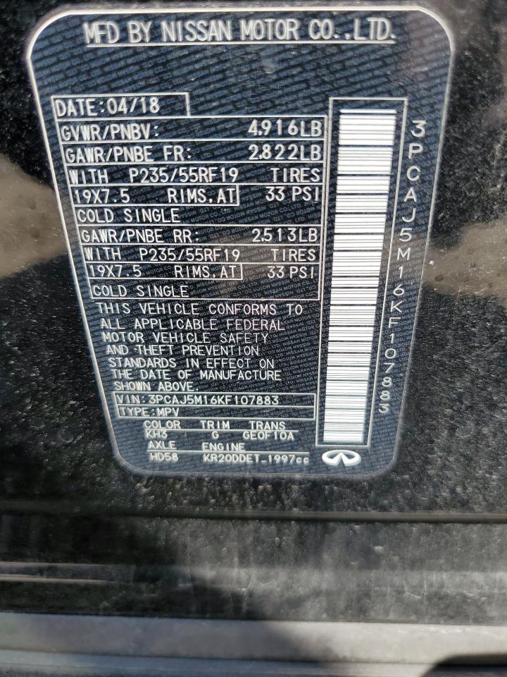 2019 Infiniti Qx50 Essential VIN: 3PCAJ5M16KF107883 Lot: 71513845