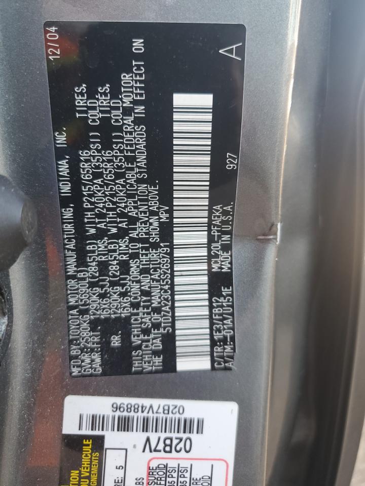 2005 Toyota Sienna Ce VIN: 5TDZA23C45S269791 Lot: 81917635