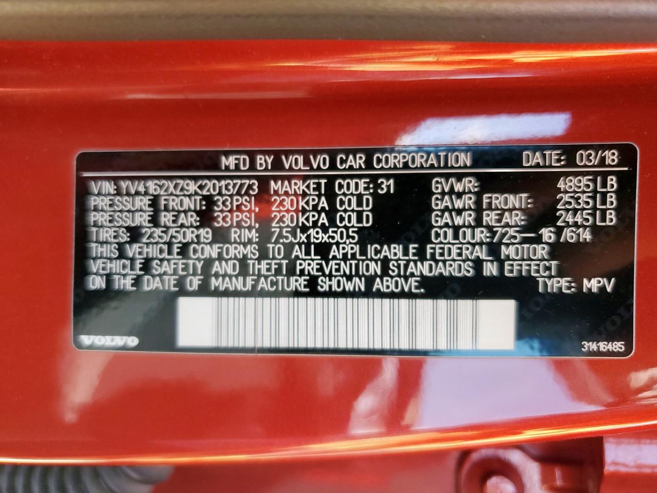 2019 Volvo Xc40 T5 Momentum VIN: YV4162XZ9K2013773 Lot: 81328865