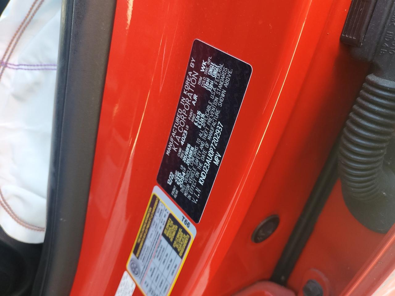 2023 Kia Soul Lx VIN: KNDJ23AU0P7202937 Lot: 71004435