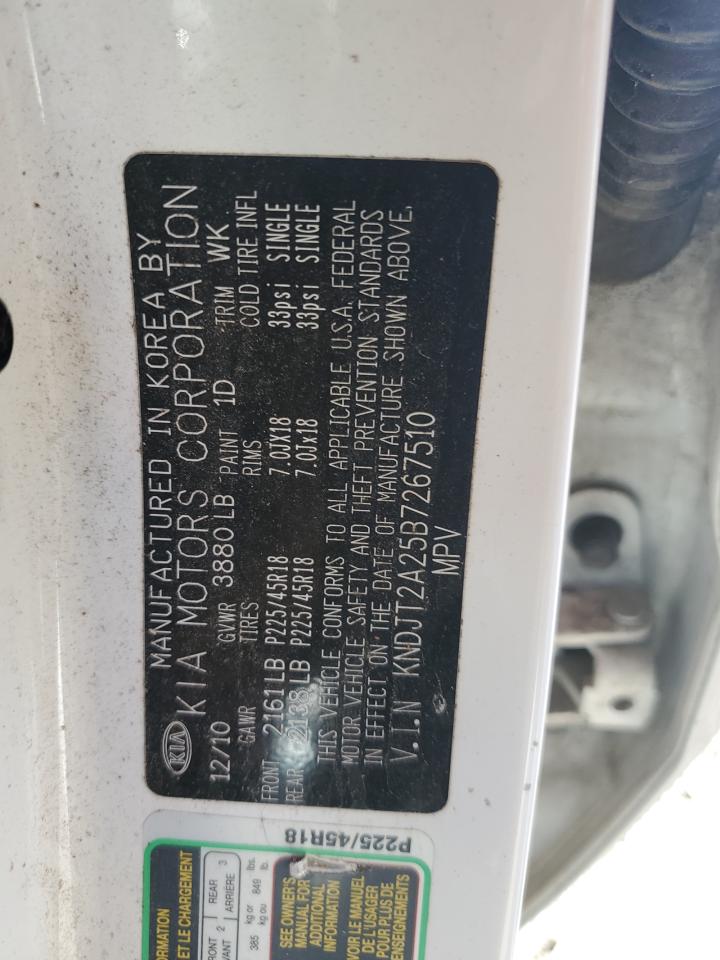 2011 Kia Soul + VIN: KNDJT2A25B7267510 Lot: 84055535