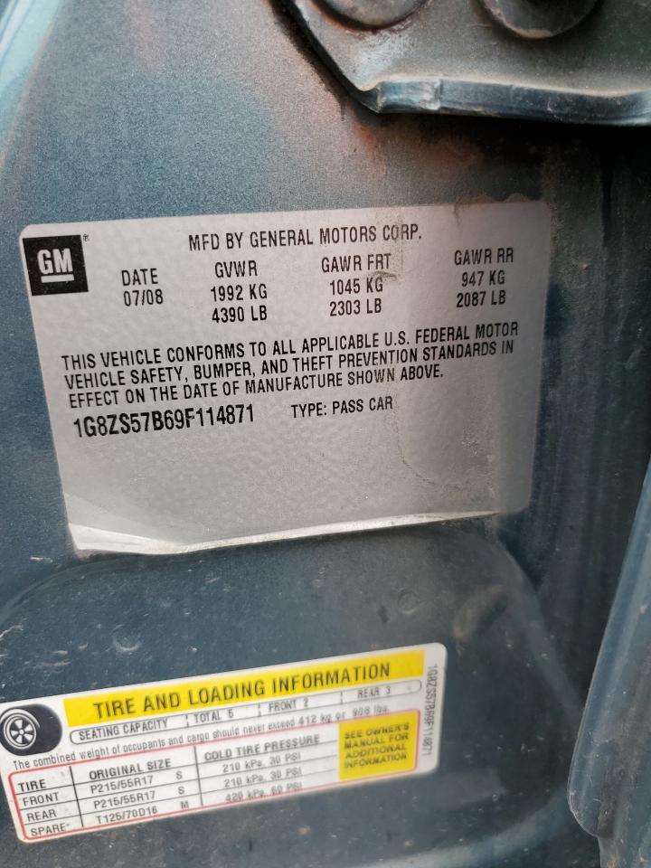 2009 Saturn Aura Xe VIN: 1G8ZS57B69F114871 Lot: 81763035