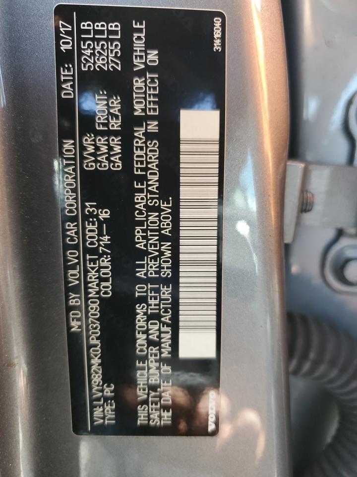 2018 Volvo S90 T5 Momentum VIN: LVY982MK0JP037090 Lot: 71398805