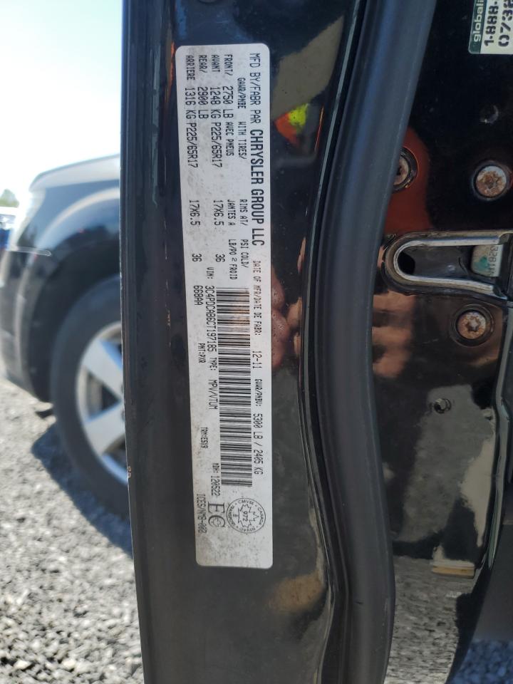 2012 Dodge Journey Se VIN: 3C4PDCAB6CT197185 Lot: 71849515