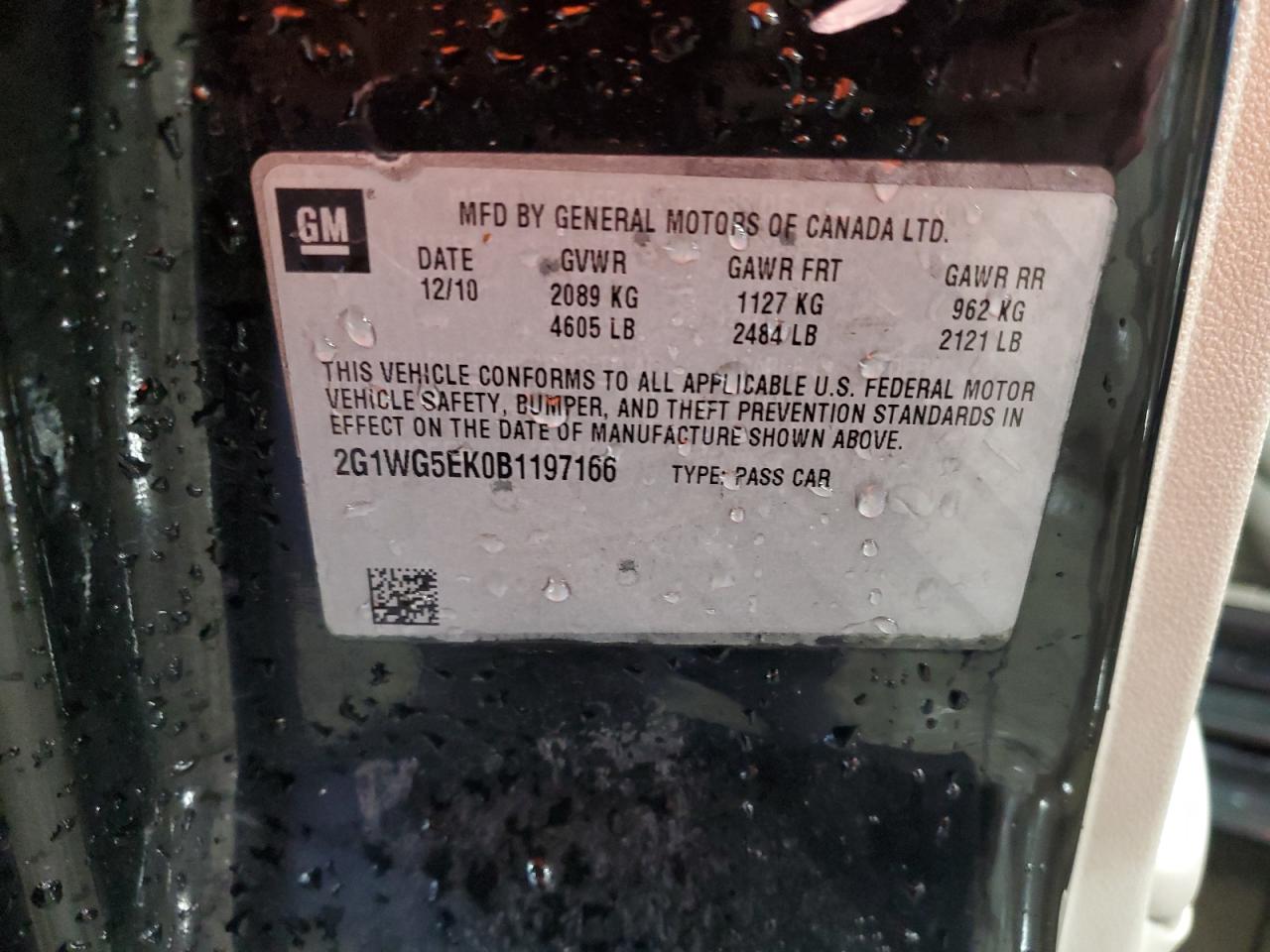 2011 Chevrolet Impala Lt VIN: 2G1WG5EK0B1197166 Lot: 82132815