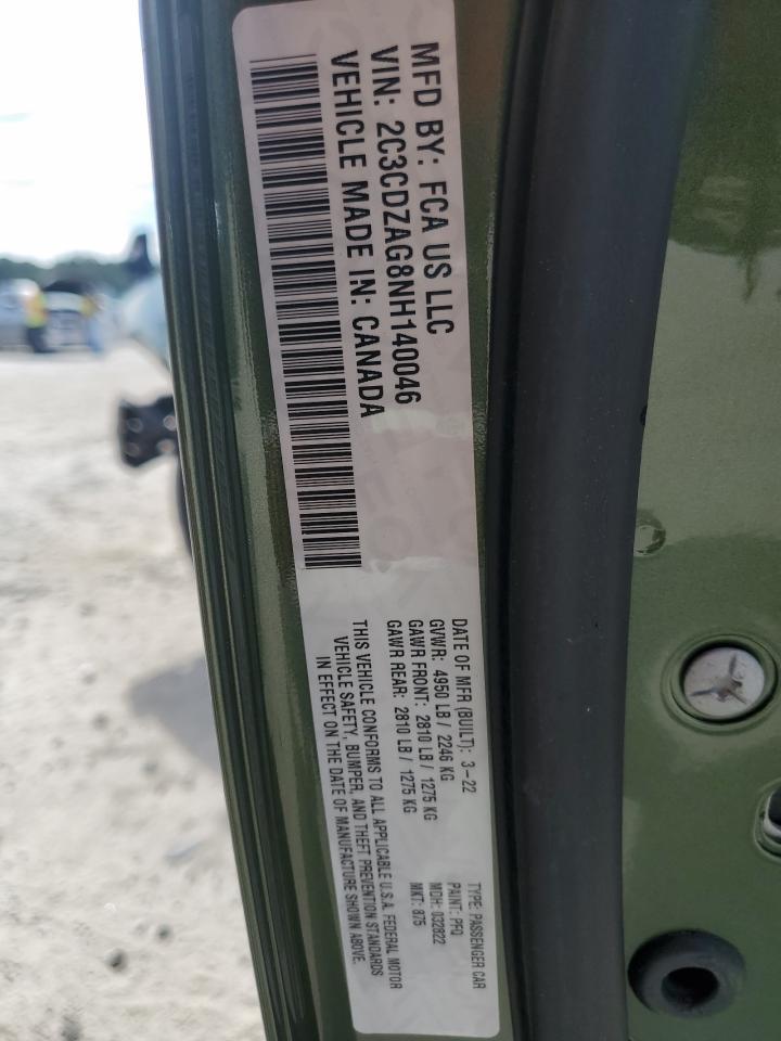 2022 Dodge Challenger Sxt VIN: 2C3CDZAG8NH140046 Lot: 70279595