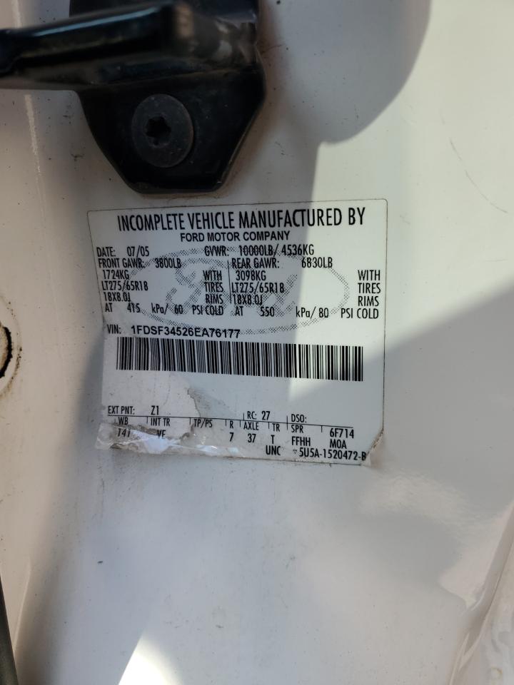 2006 Ford F350 Srw Super Duty VIN: 1FDSF34526EA76177 Lot: 80790955