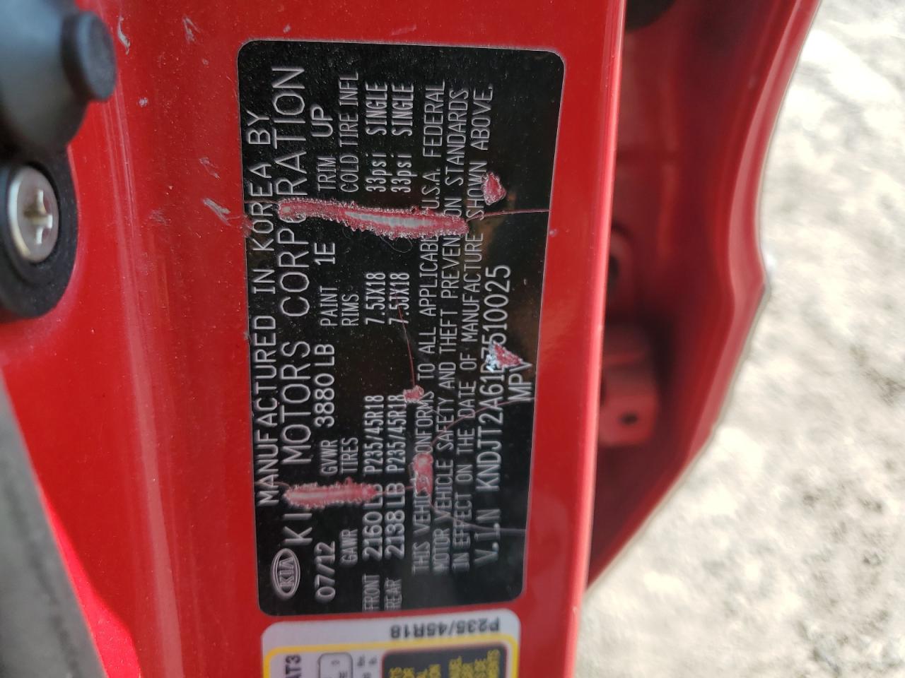 2013 Kia Soul + VIN: KNDJT2A61D7510025 Lot: 81055535