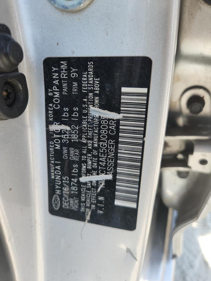 2016 Hyundai Accent Se VIN: KMHCT4AE5GU080853 Lot: 71822885