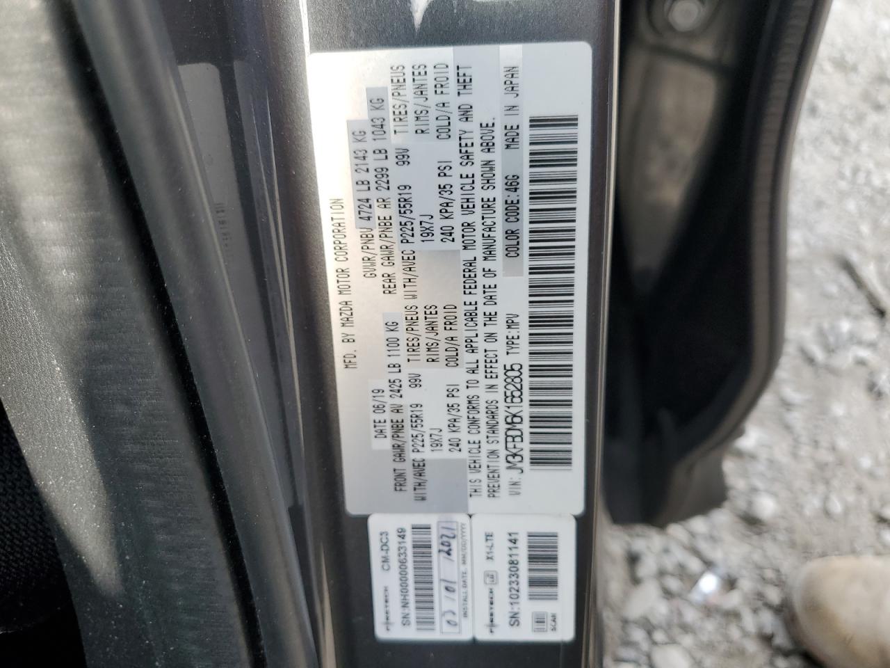 2019 Mazda Cx-5 Grand Touring VIN: JM3KFBDM6K1652805 Lot: 71103275