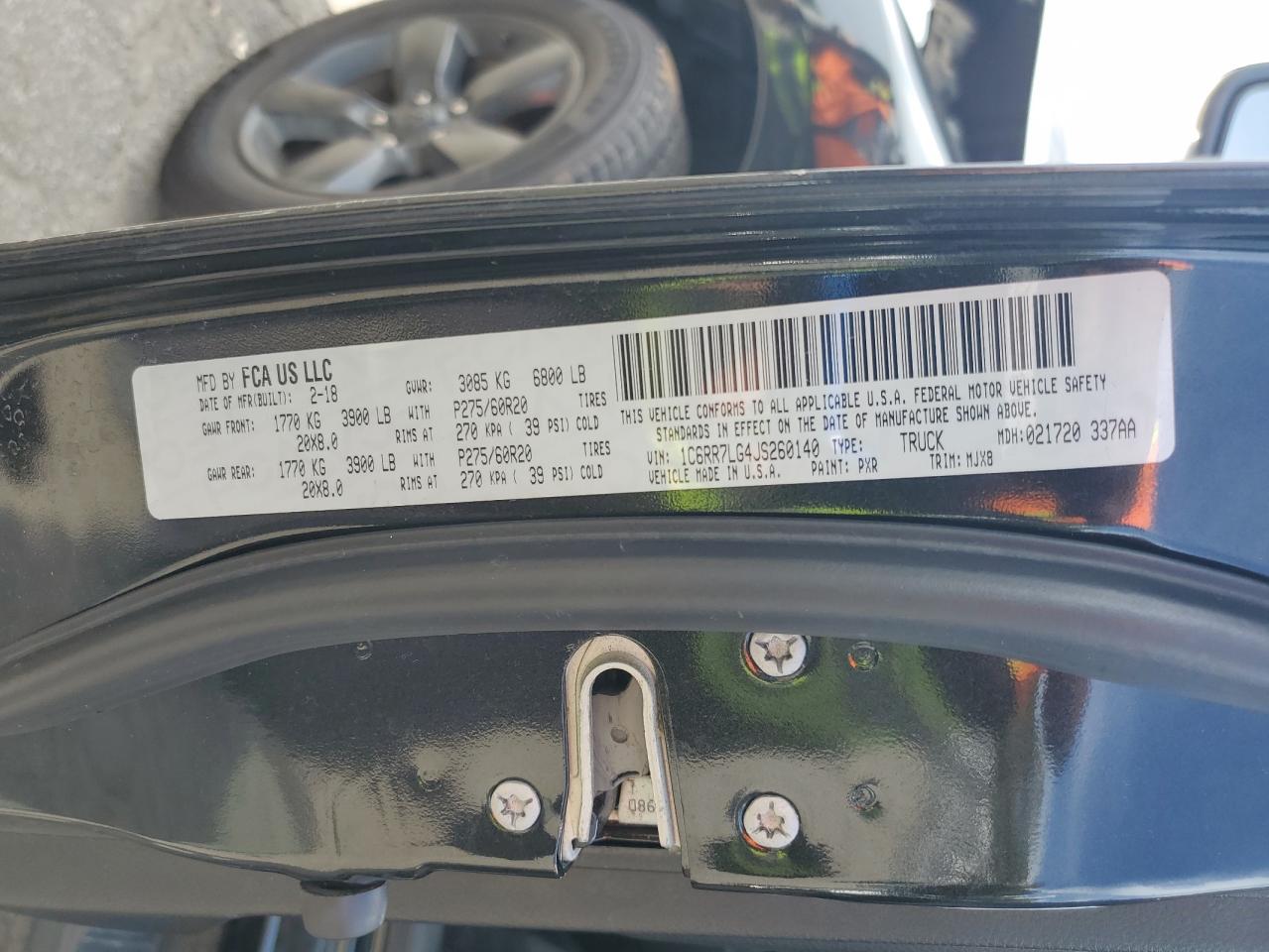 2018 Ram 1500 Slt VIN: 1C6RR7LG4JS260140 Lot: 82048815