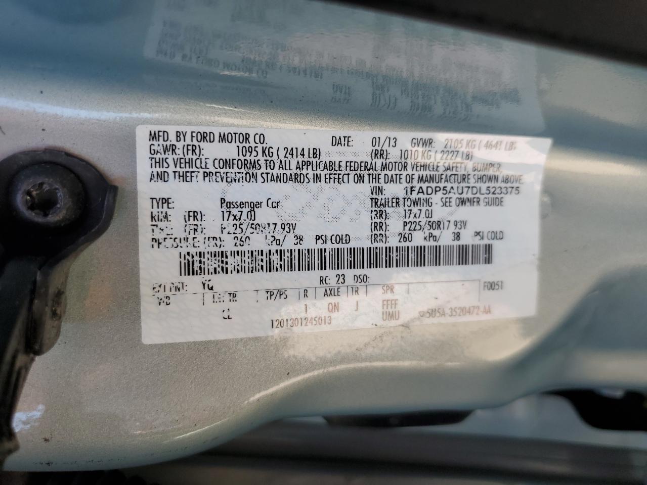 2013 Ford C-Max Se VIN: 1FADP5AU7DL523375 Lot: 81924485