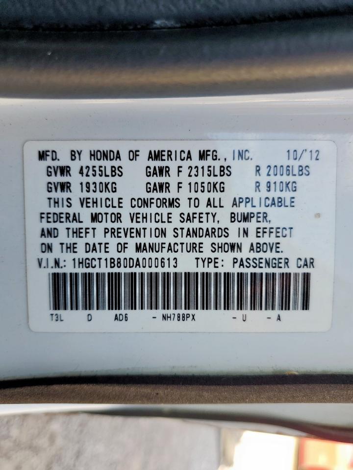 2013 Honda Accord Exl VIN: 1HGCT1B80DA000613 Lot: 81604665