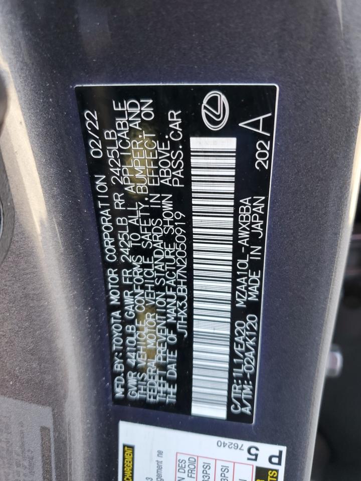 2022 Lexus Ux 200 Base VIN: JTHX3JBH7N2050919 Lot: 71460045