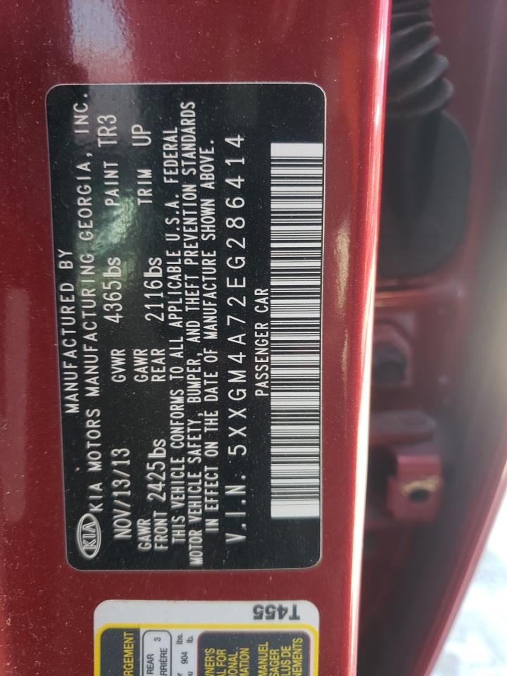 2014 Kia Optima Lx VIN: 5XXGM4A72EG286414 Lot: 71880915