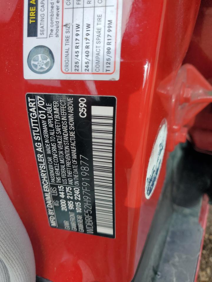 2007 Mercedes-Benz C 230 VIN: WDBRF52H97F919877 Lot: 81454195