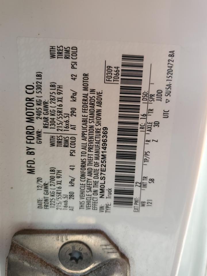 2021 Ford Transit Connect Xl VIN: NM0LS7E25M1496369 Lot: 84176435