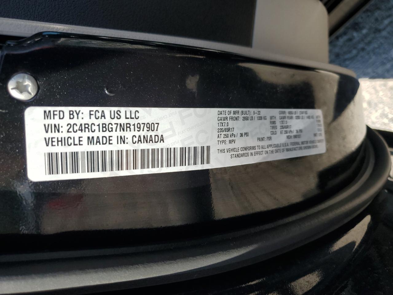 2022 Chrysler Pacifica Touring L VIN: 2C4RC1BG7NR197907 Lot: 81447445