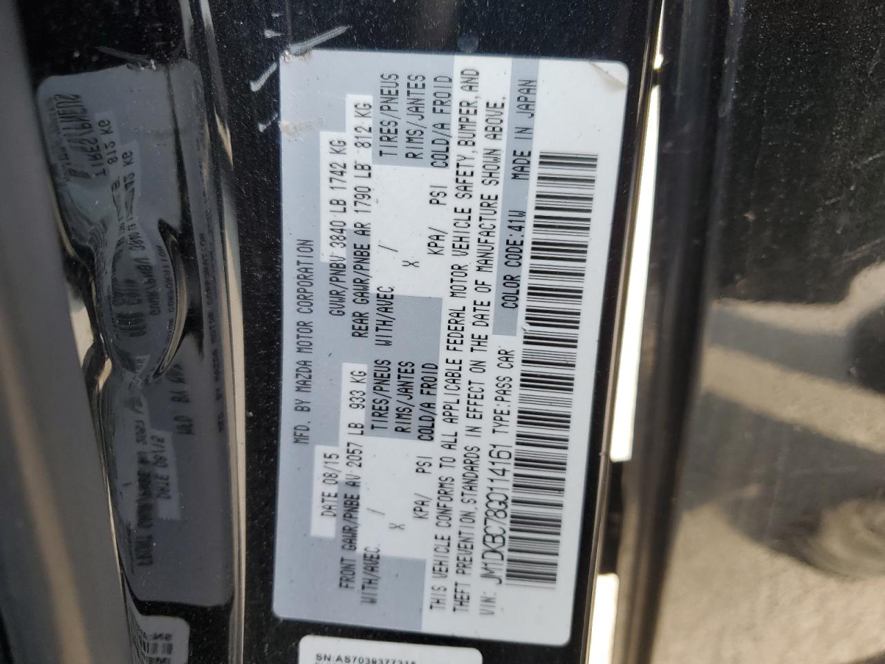 2016 Mazda Cx-3 Touring VIN: JM1DKBC78G0114161 Lot: 71744215