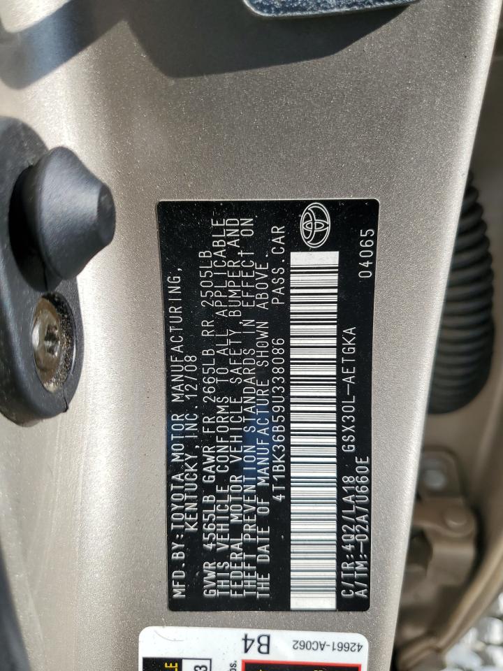2009 Toyota Avalon Xl VIN: 4T1BK36B59U338086 Lot: 81067705