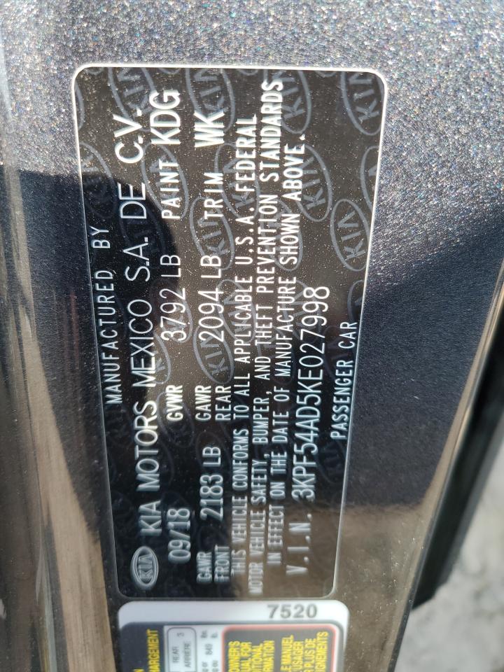 2019 Kia Forte Ex VIN: 3KPF54AD5KE027998 Lot: 81145955