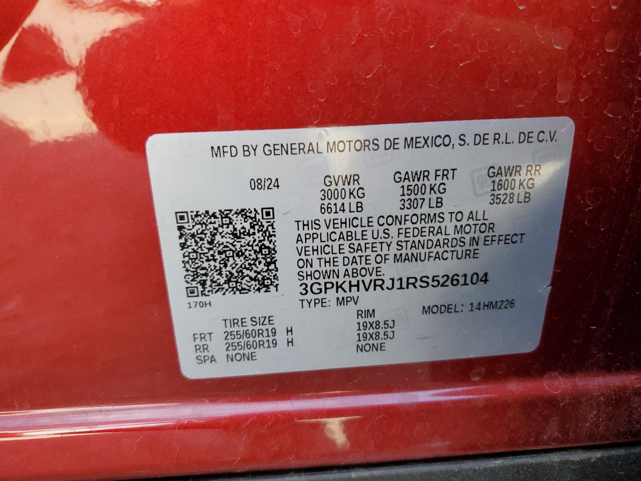 2024 Honda Prologue Ex VIN: 3GPKHVRJ1RS526104 Lot: 69419305