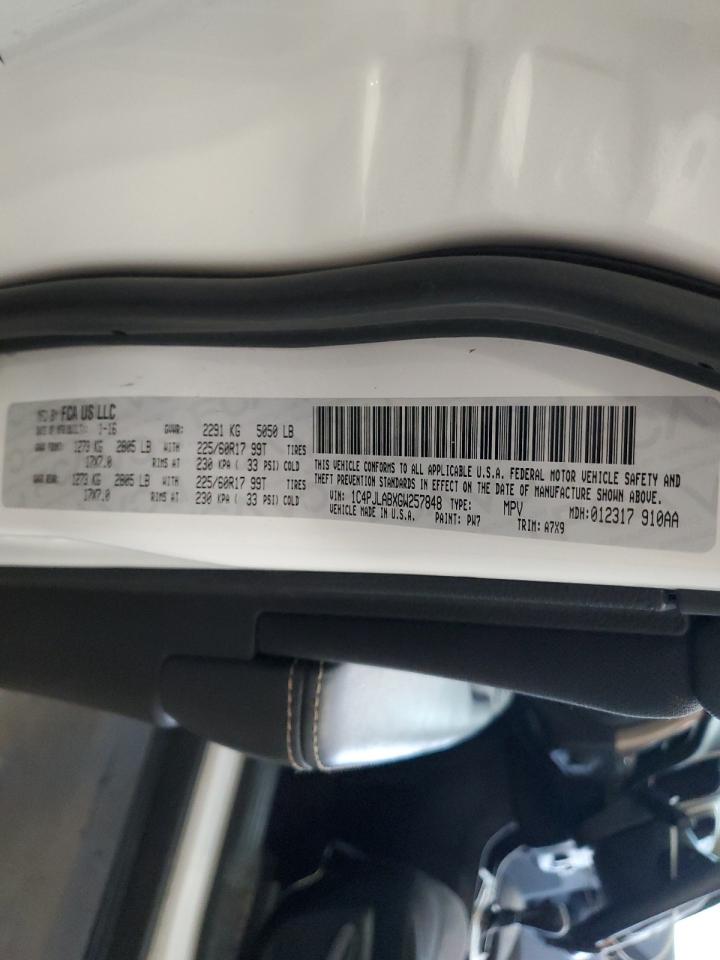 2016 Jeep Cherokee Sport VIN: 1C4PJLABXGW257848 Lot: 81748575