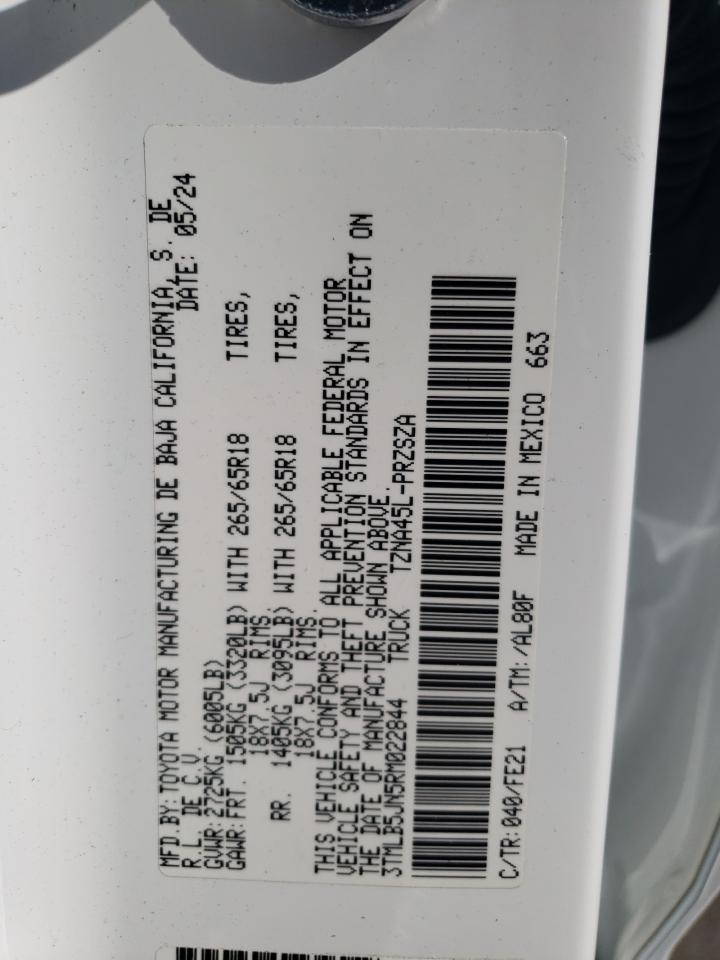 2024 Toyota Tacoma Double Cab VIN: 3TMLB5JN5RM022844 Lot: 81730975