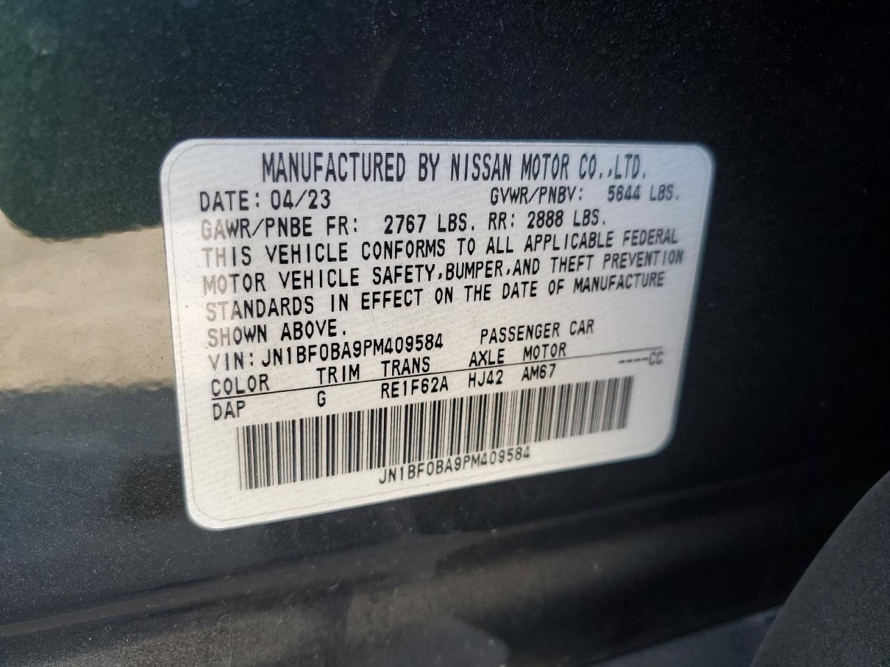 2023 Nissan Ariya Evolve+ VIN: JN1BF0BA9PM409584 Lot: 80083955