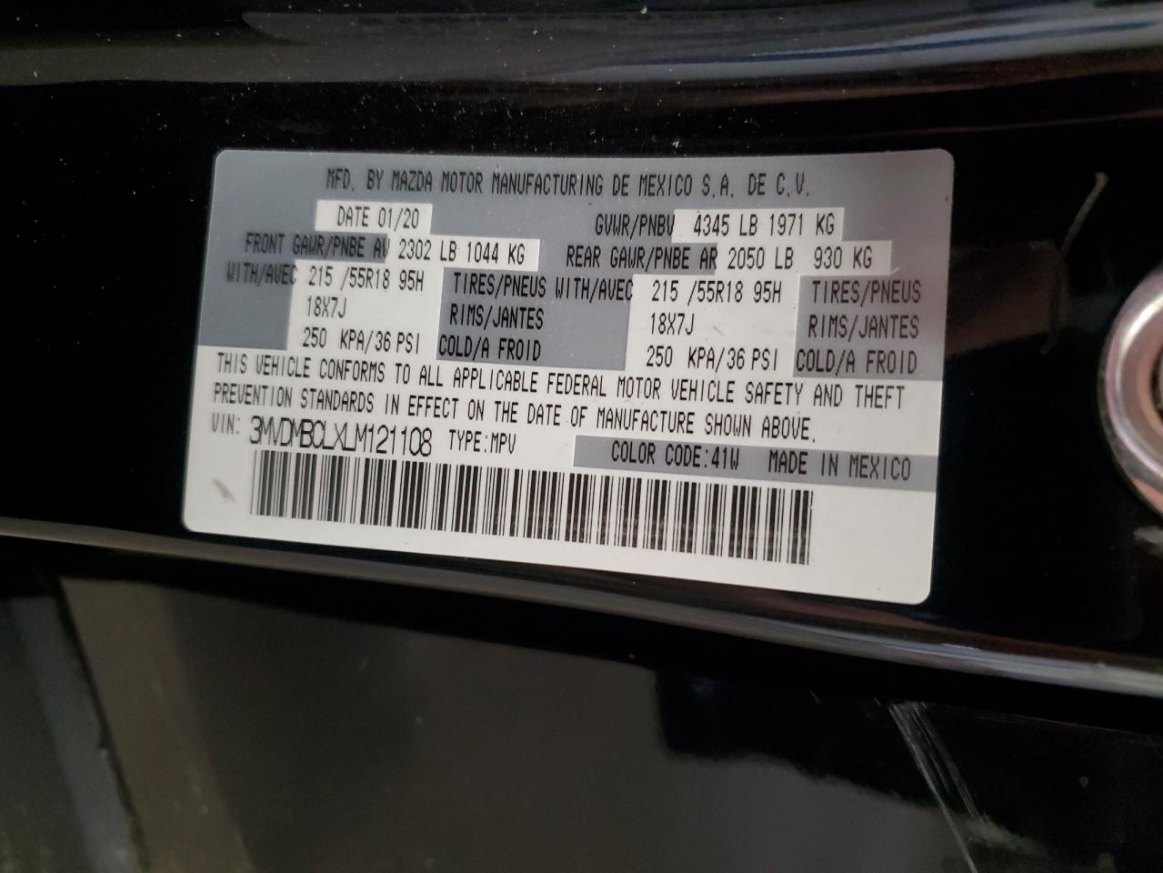 2020 Mazda Cx-30 Select VIN: 3MVDMBCLXLM121108 Lot: 81824805